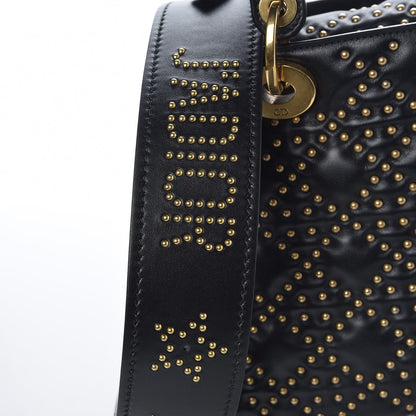 Christian Dior Calfskin Cannage Studded Medium Supple Lady Dior Black 8 of 10