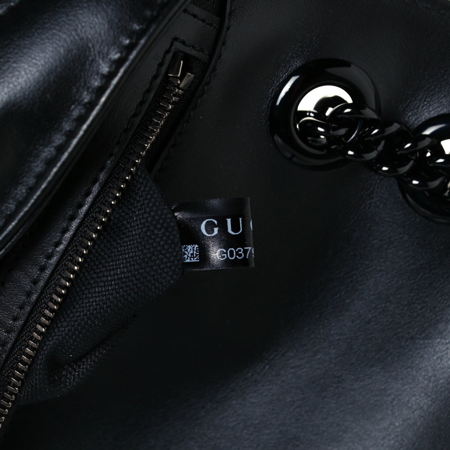 Gucci Calfskin Matelasse Monochrome Small GG Marmont Shoulder Bag Black 10 of 11