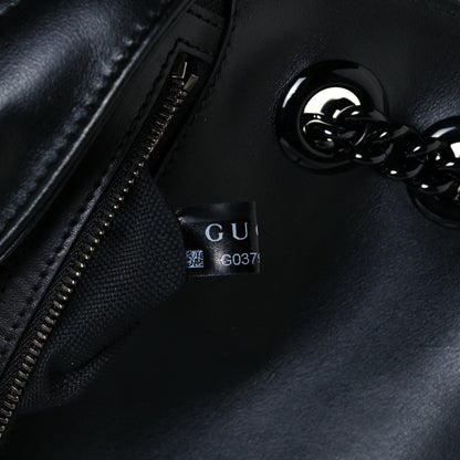 Gucci Calfskin Matelasse Monochrome Small GG Marmont Shoulder Bag Black 10 of 11