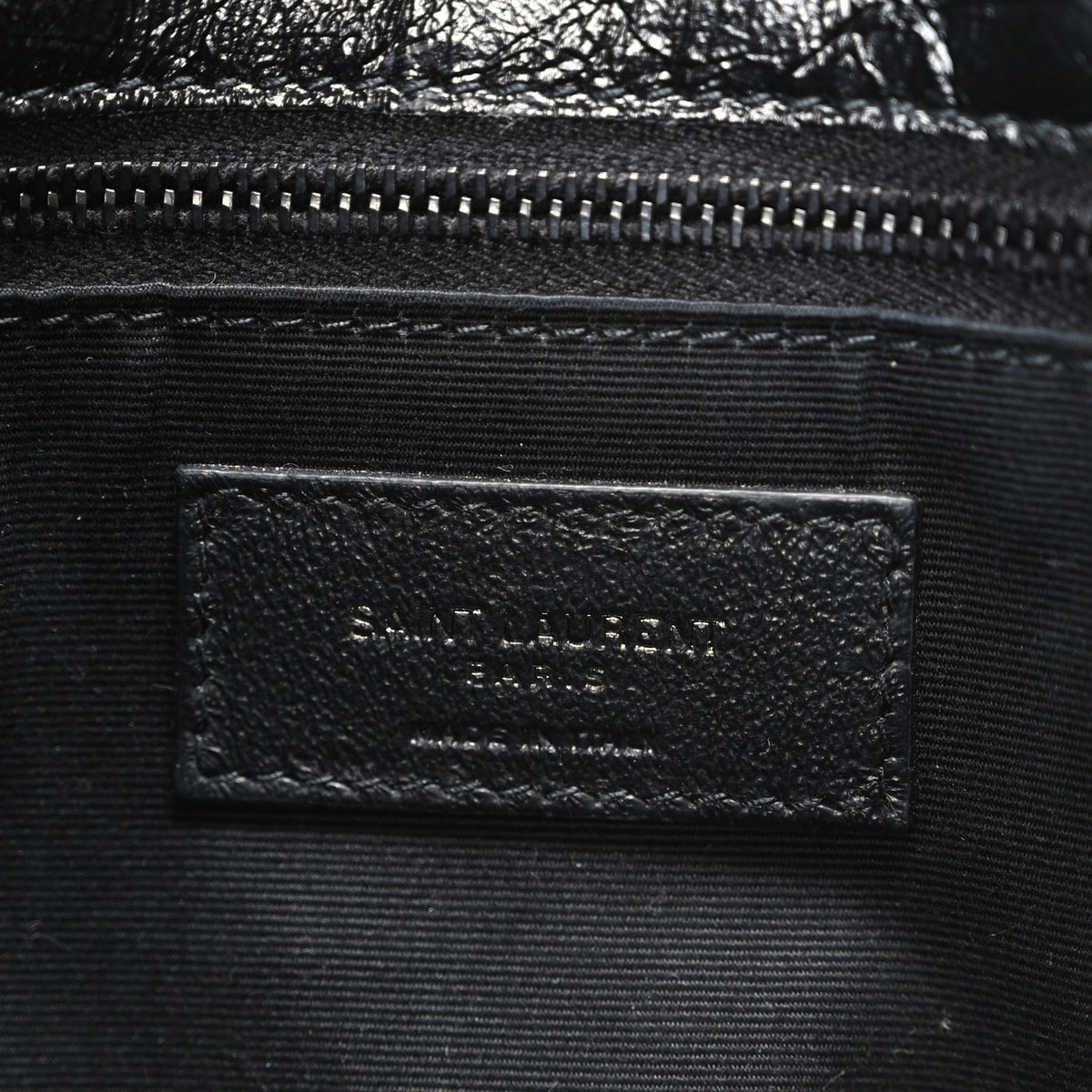 Crinkled Calfskin Matelasse Monogram Medium Niki Chain Satchel Black