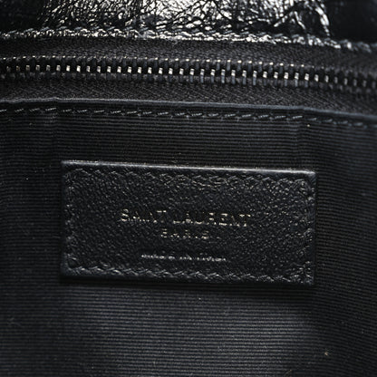 Saint Laurent Crinkled Calfskin Matelasse Monogram Medium Niki Chain Satchel Black 5 of 10