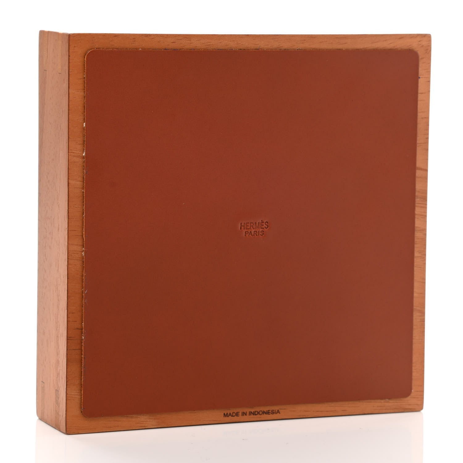 Hermes Mahogany Wood Birdle Calfskin Small Theoreme Mosaique Or Box Naturel 3 of 7