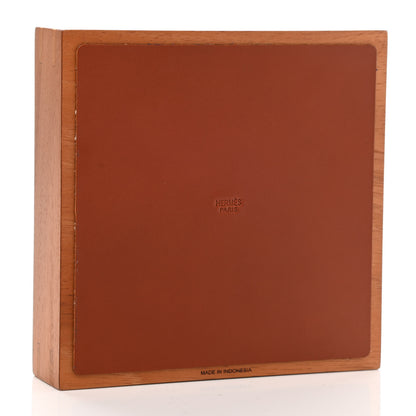 Hermes Mahogany Wood Birdle Calfskin Small Theoreme Mosaique Or Box Naturel 3 of 7