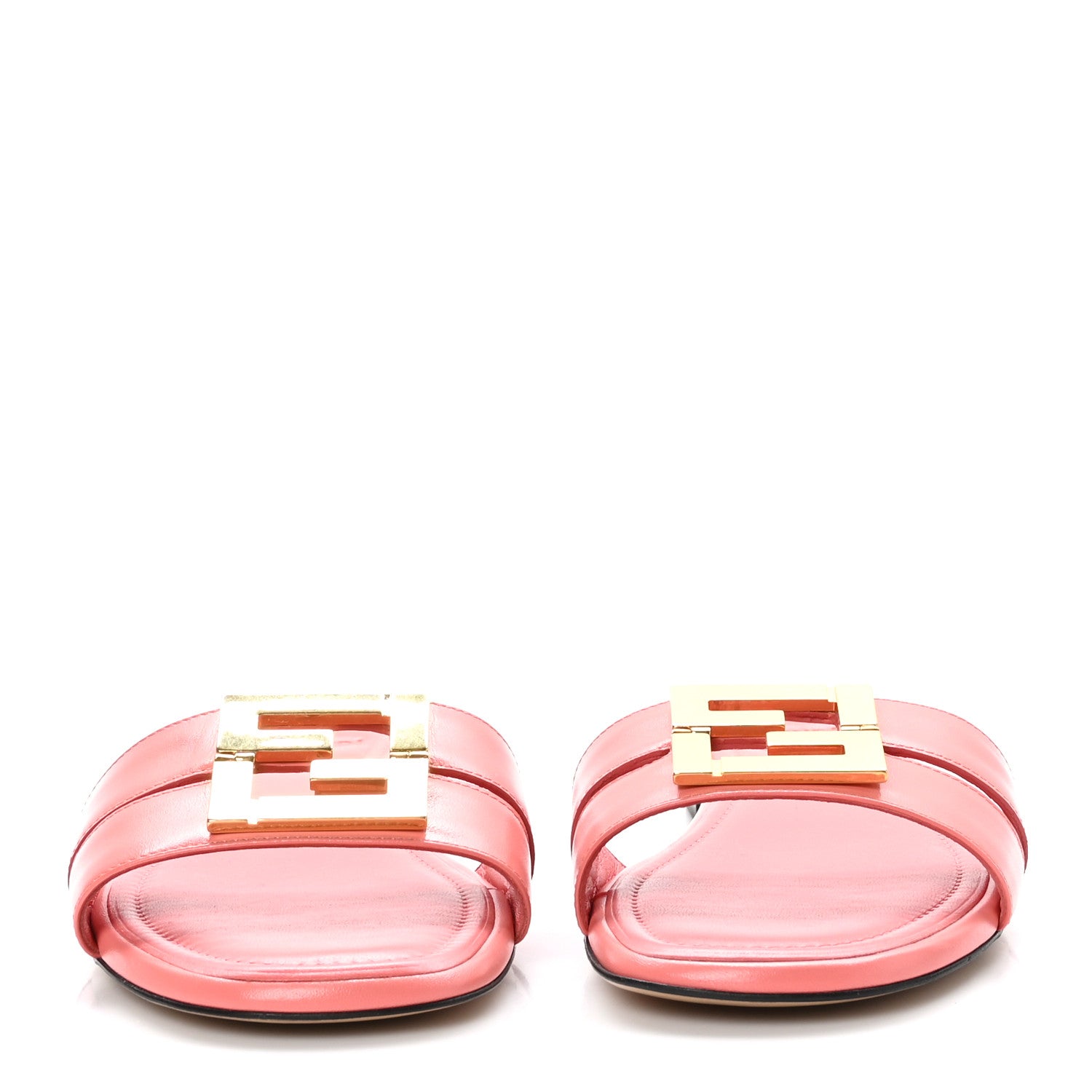 Fendi Vitello Cuoio FFold Slide Sandals 39 Pink 2 of 8