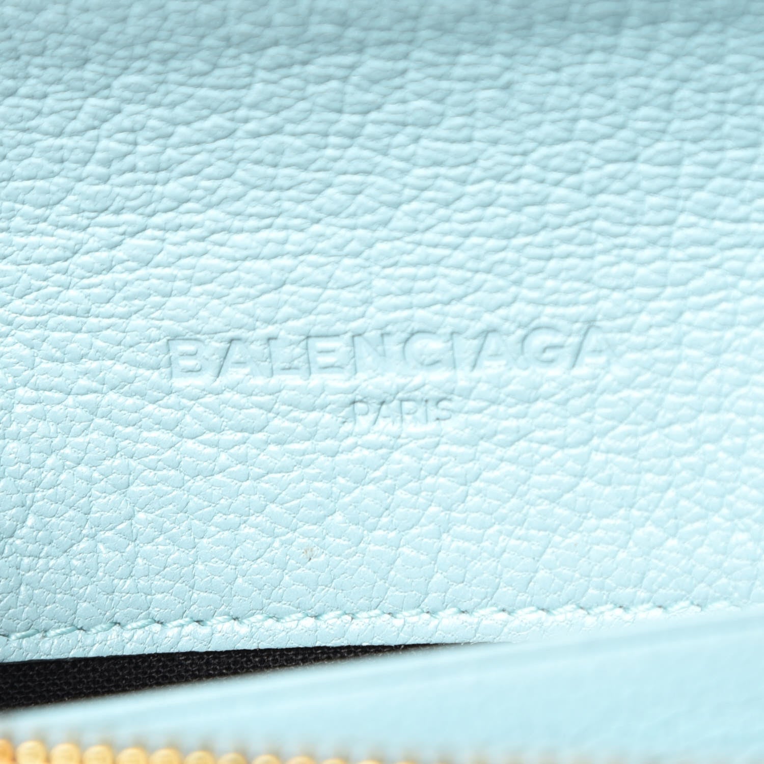 Balenciaga Chevre Gold Metallic Edge Hardware Money Wallet Bleu Maldives 10 of 14