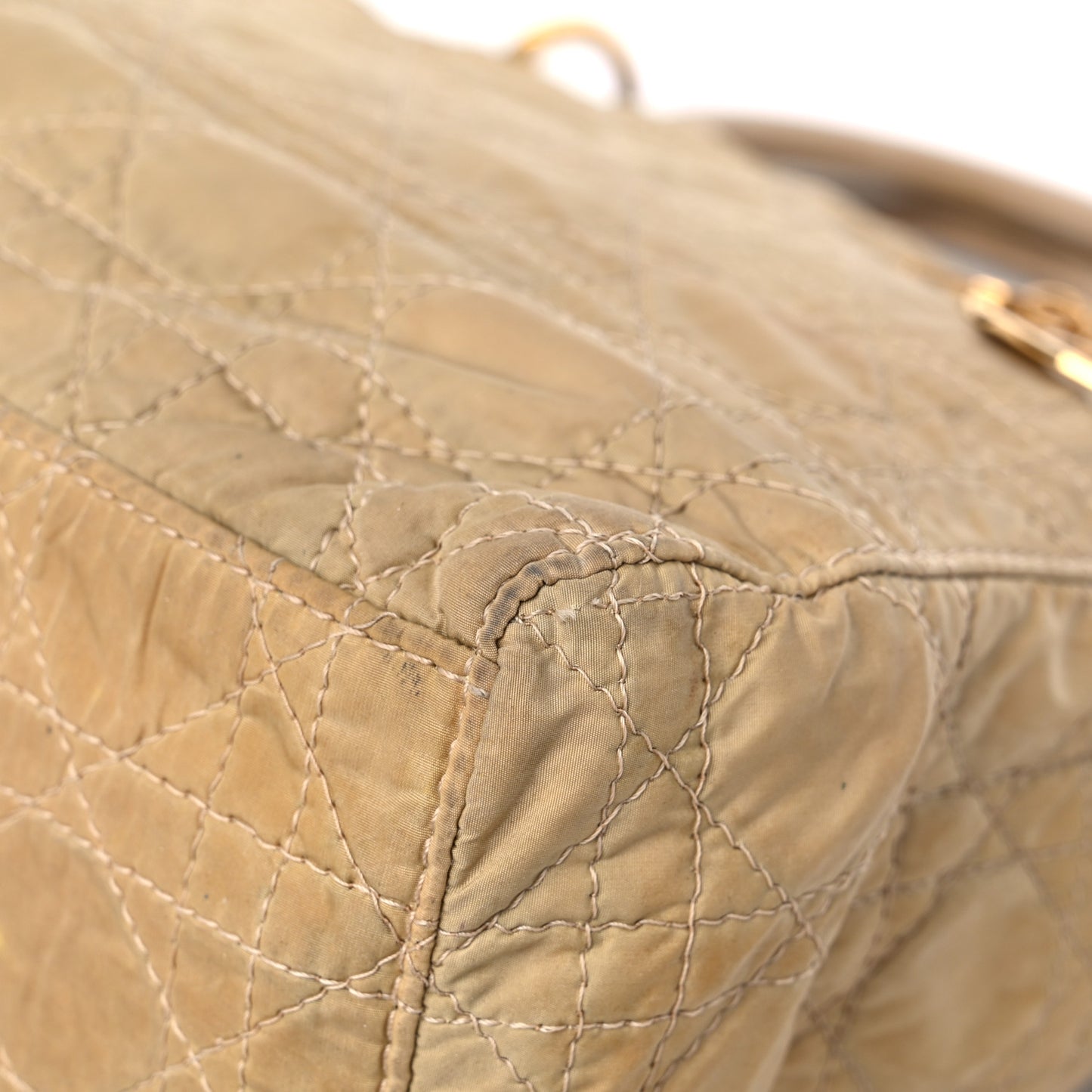 Nylon Cannage Medium Lady Dior Beige