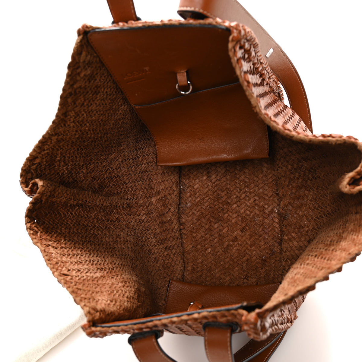 Loewe Calfskin Woven Medium Hammock Shoulder Bag Tan 5 of 13