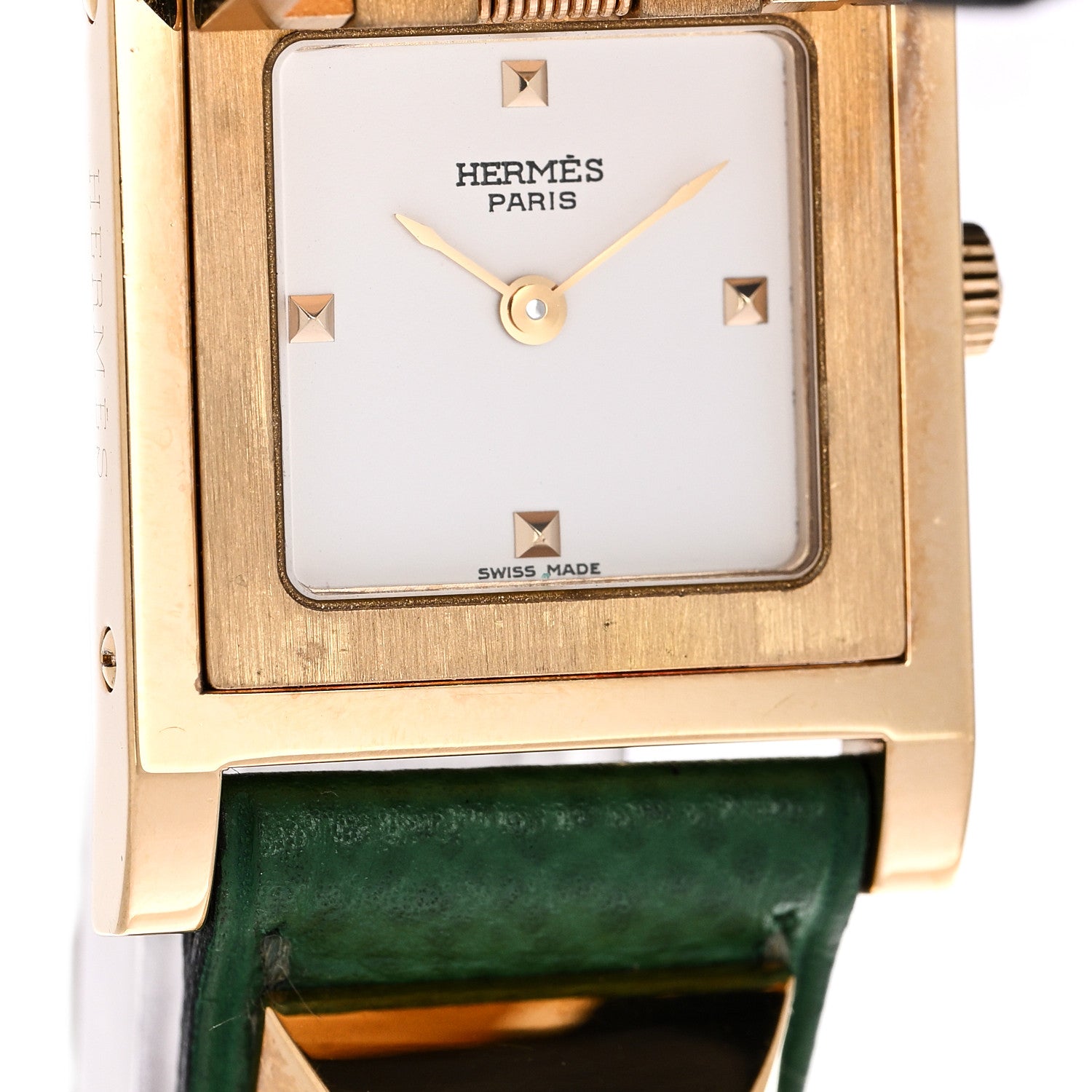 Hermes Stainless Steel Courchevel 23mm Medor Quartz Watch Vert Clair 2 of 5
