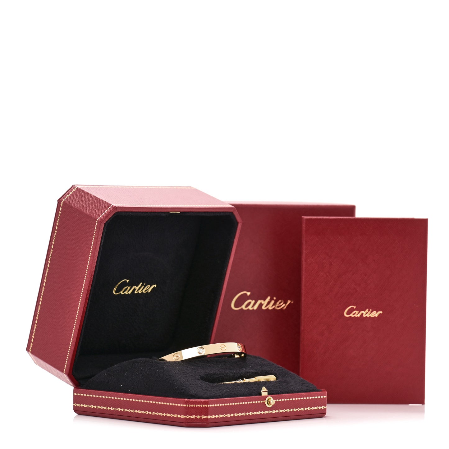 18K Yellow Gold 4 Diamond LOVE Bracelet 18