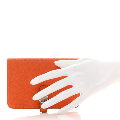 Hermes Togo Dogon Compact Wallet Orange 2 of 8