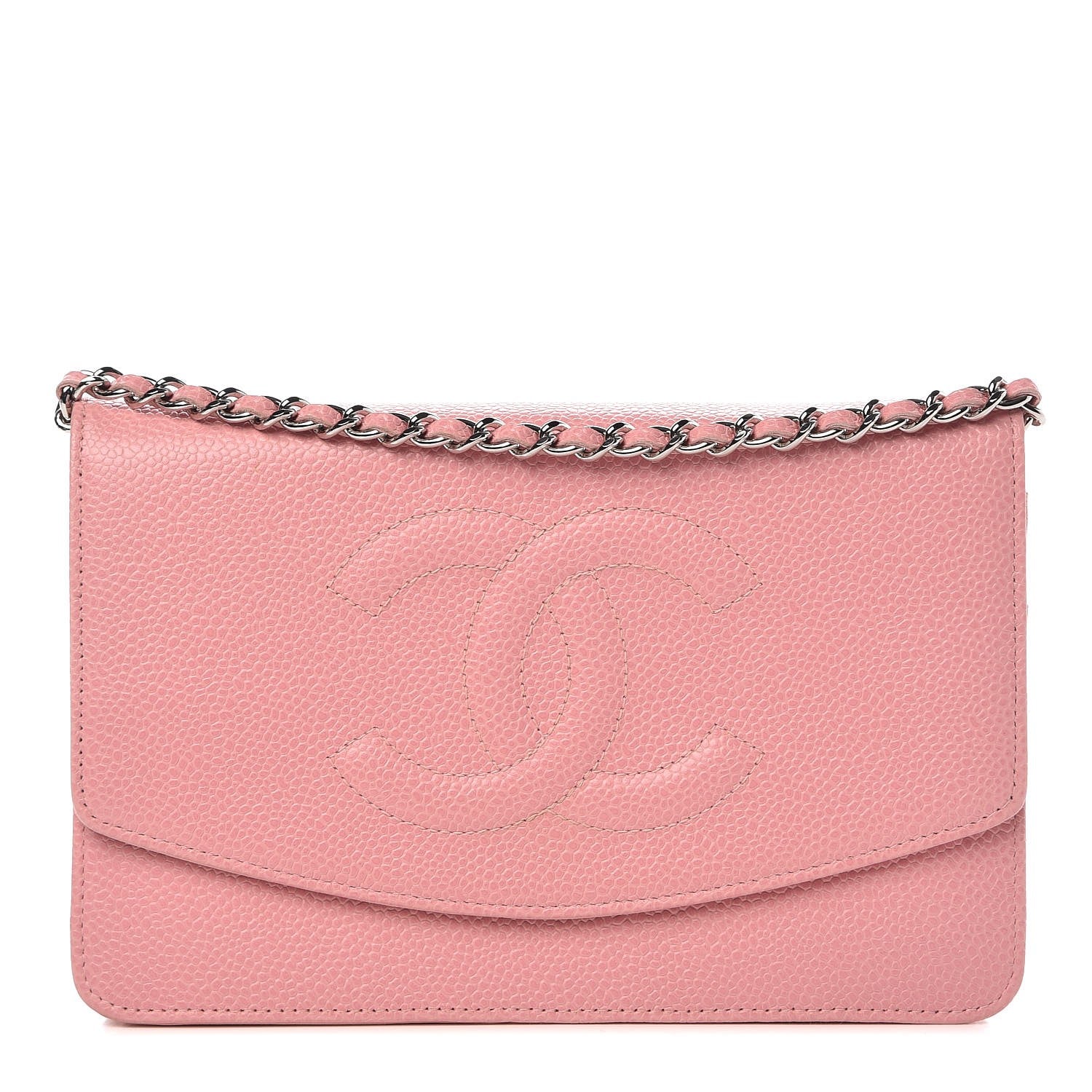 Chanel Caviar Timeless CC Wallet On Chain WOC Pink 1 of 12