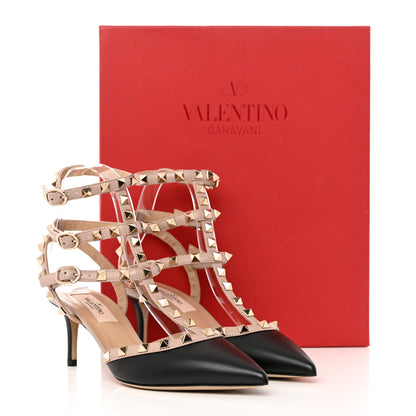 Valentino Garavani Calfskin Nappa Rockstud Ankle Strap 65mm Pumps 36 Black Poudre 9 of 9