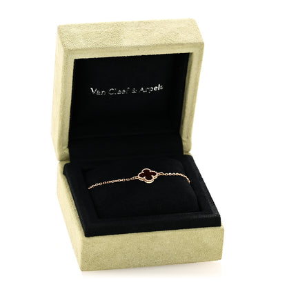 Van Cleef & Arpels 18K Rose Gold Carnelian Sweet Alhambra Bracelet 5 of 5
