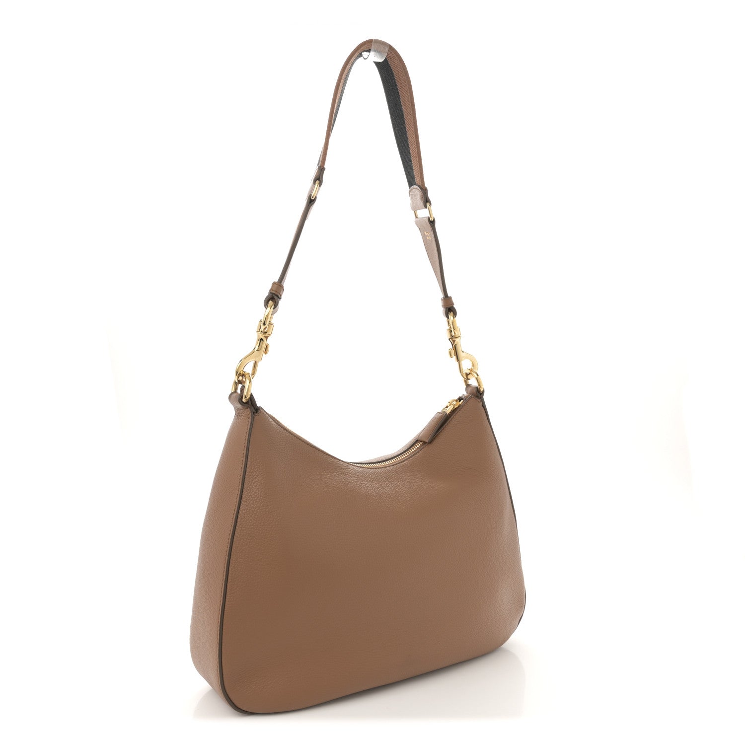 Prada Vitello Daino Soft Large Zippered Messenger Hobo Caramel 3 of 12