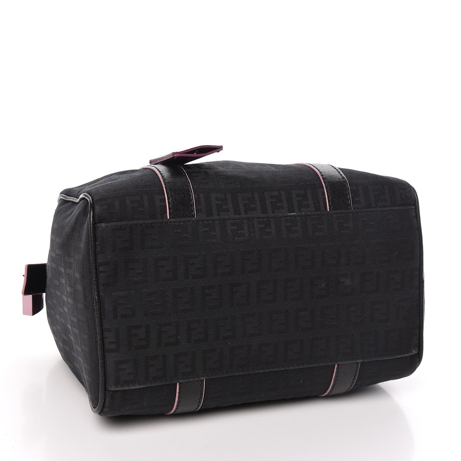 Fendi Zucchino Vitello Elite Enamel Small Forever Boston Black Rosa 4 of 12