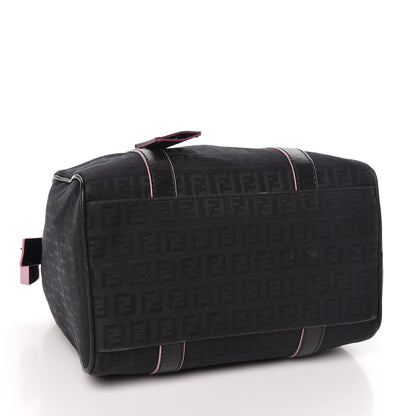 Fendi Zucchino Vitello Elite Enamel Small Forever Boston Black Rosa 4 of 12