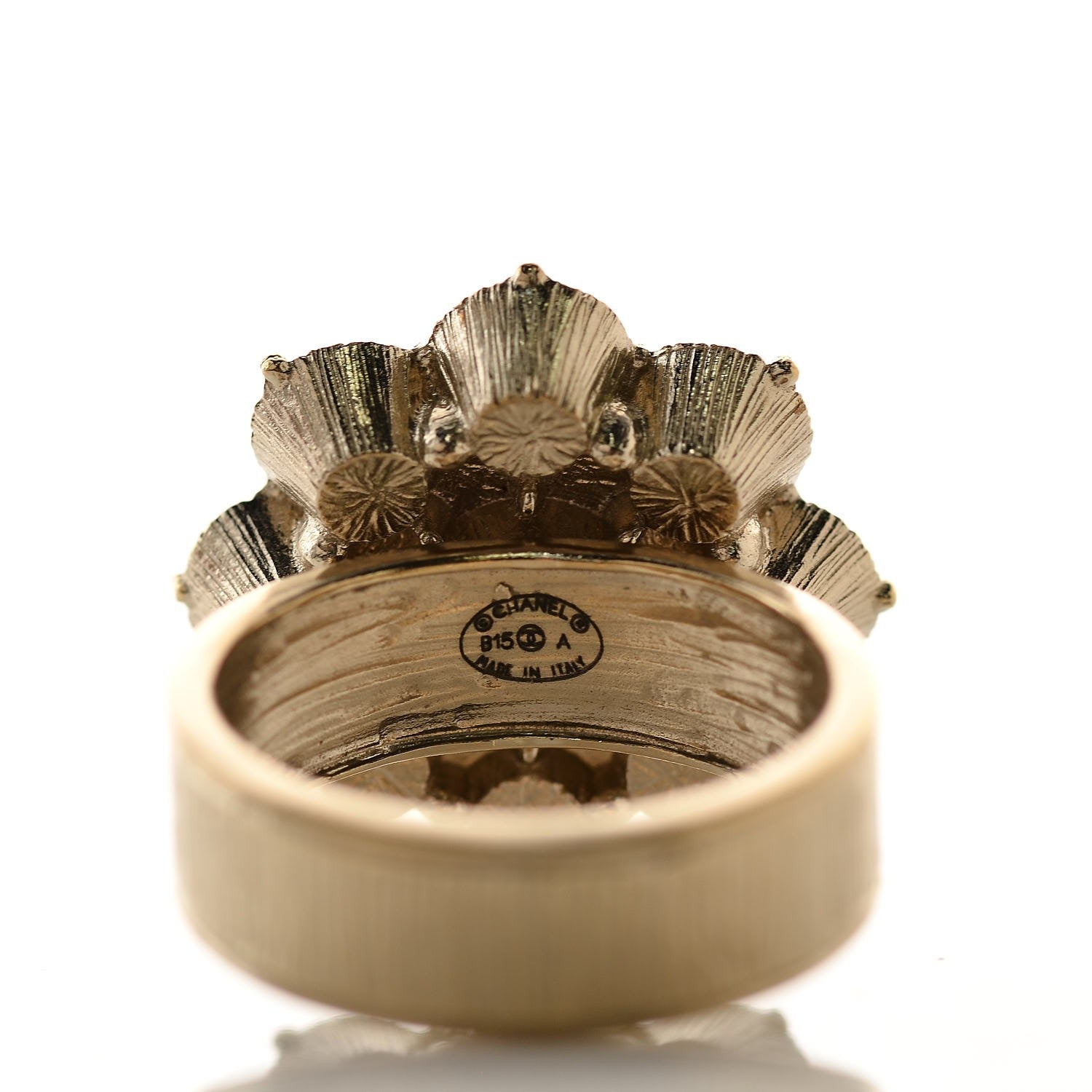 Chanel Crystal CC Ring 6.25 Gold 4 of 4