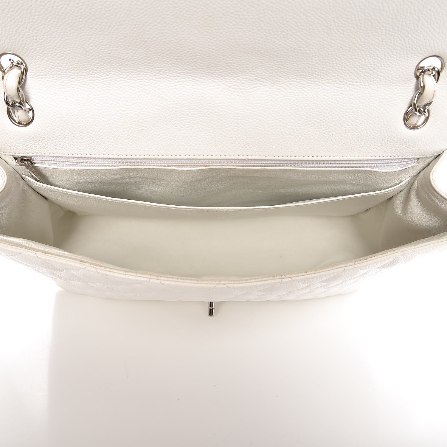 Chanel Caviar Quilted Maxi Single Flap White 6 of 16