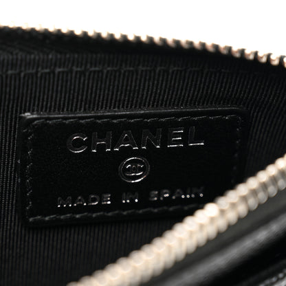 Chanel Iridescent Caviar Quilted CC Zip Card Holder Black 6 of 8