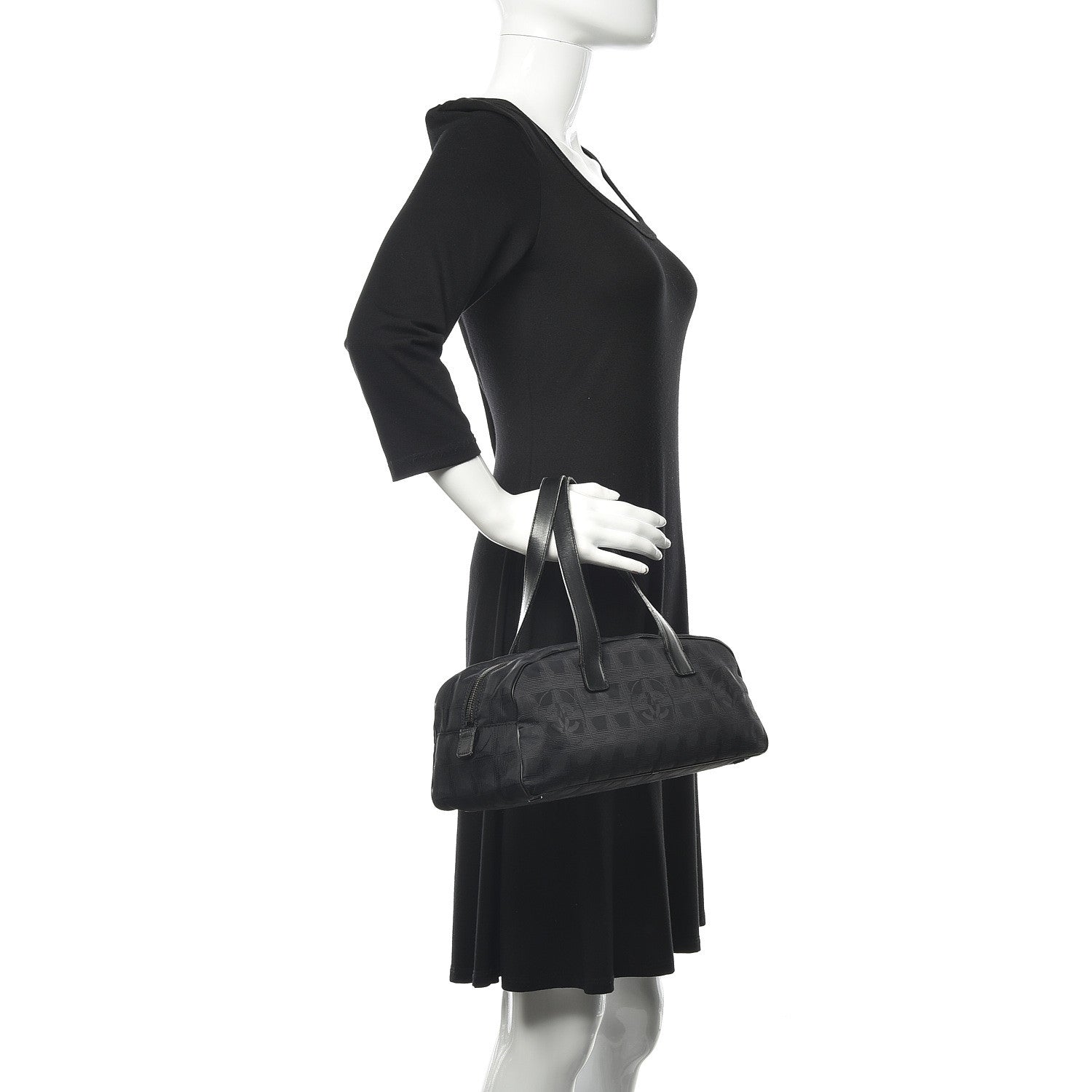Chanel Nylon Travel Bowler Black 2 of 15
