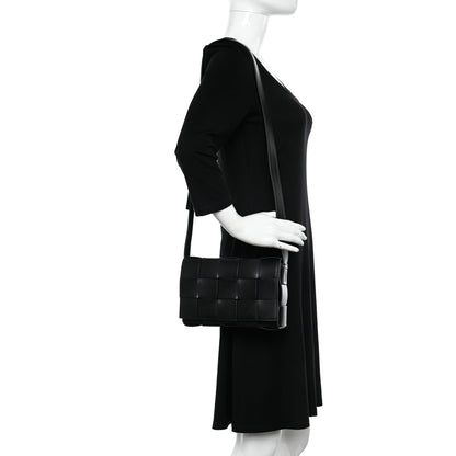 Bottega Veneta Lambskin Maxi Intreccio Small Cassette Crossbody Bag Black 2 of 12
