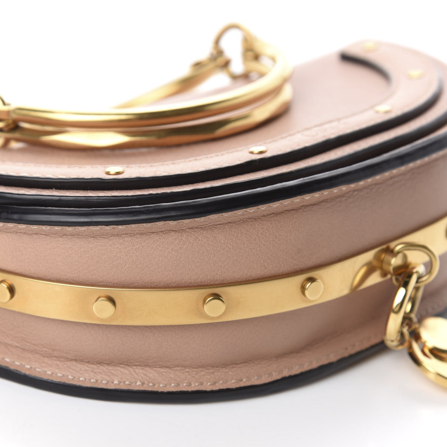 Calfskin Small Nile Bracelet Minaudiere Bag Biscotti Beige