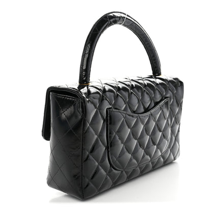 Chanel Patent Quilted Medium Rectangular Kelly Flap Bag Black 2 of 10