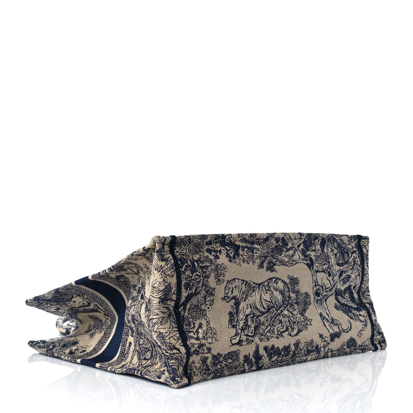 Canvas Embroidered Large Dioriviera Toile De Jouy Book Tote Black