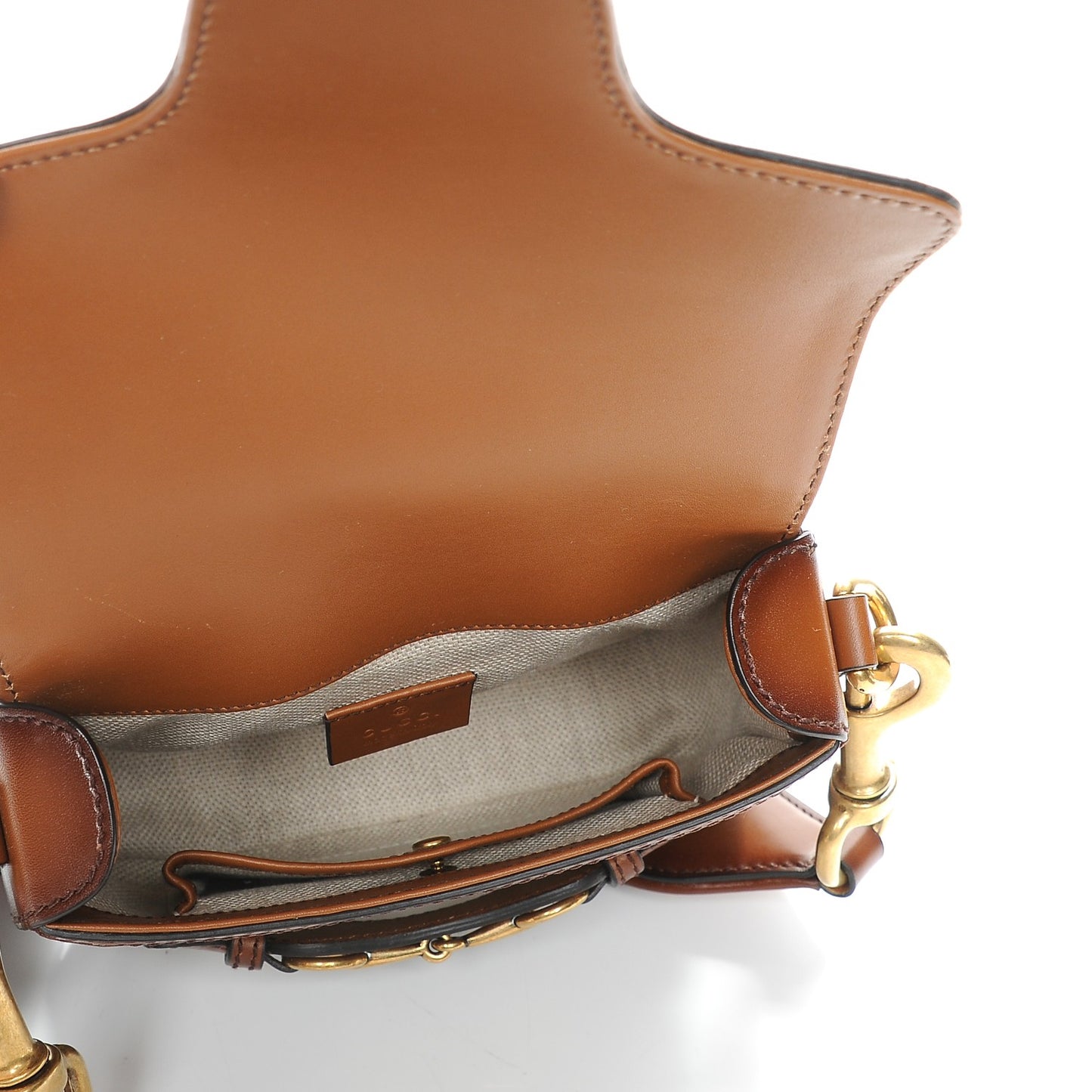 Monogram Small Lady Web Shoulder Bag Beige Cuir