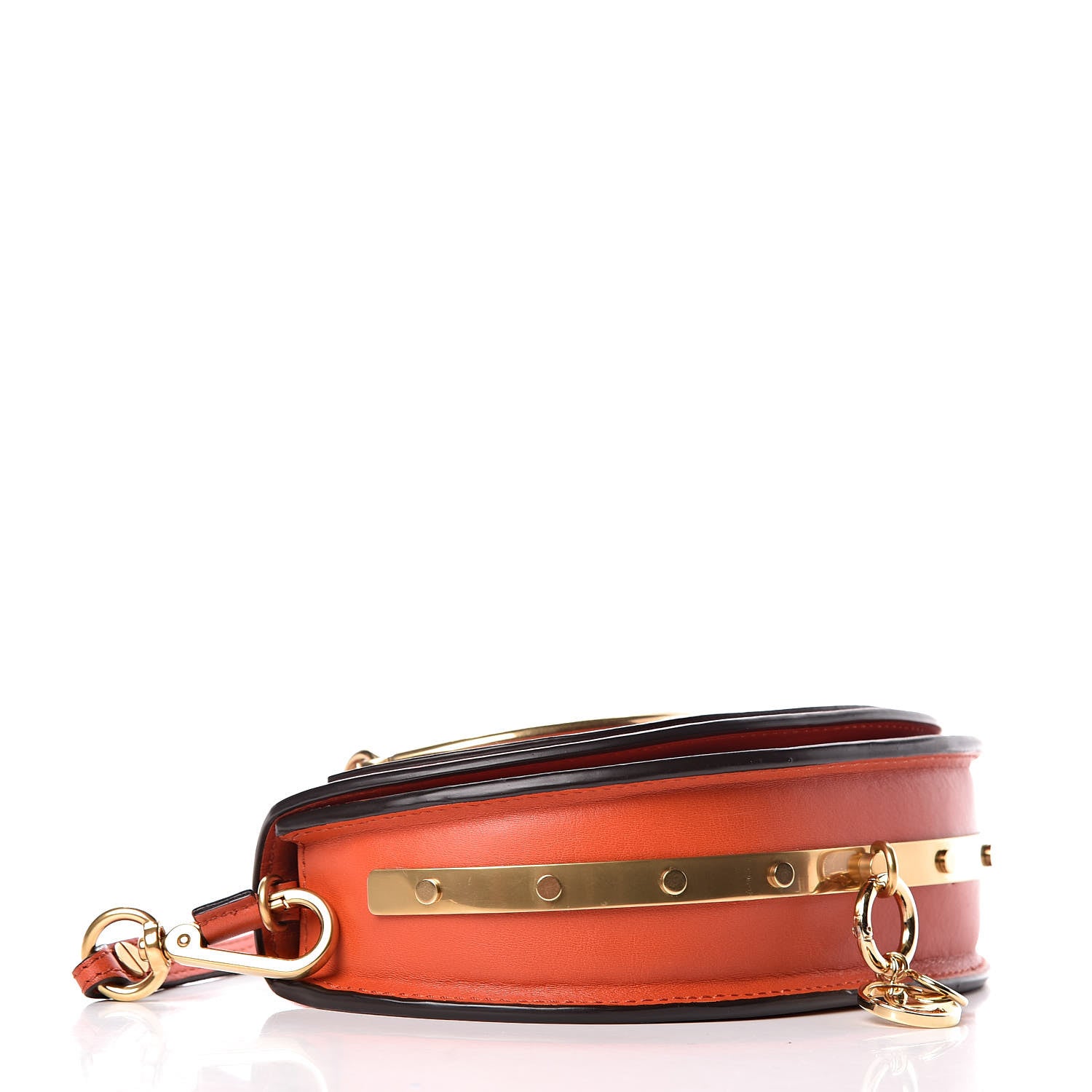 Chloe Calfskin Small Nile Bracelet Minaudiere Bag Sepia Red 4 of 10