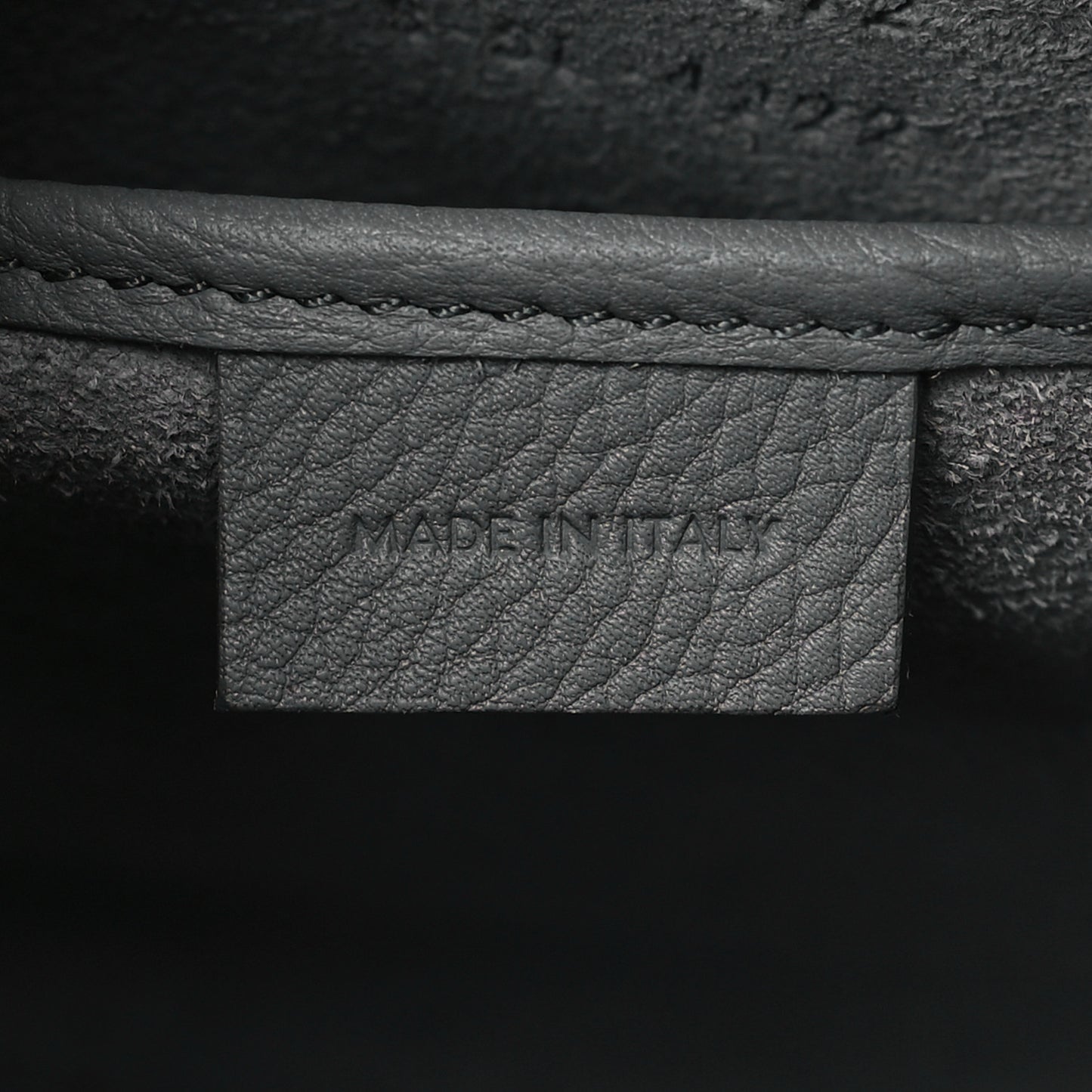 Drummed Calfskin Nano Luggage Kohl