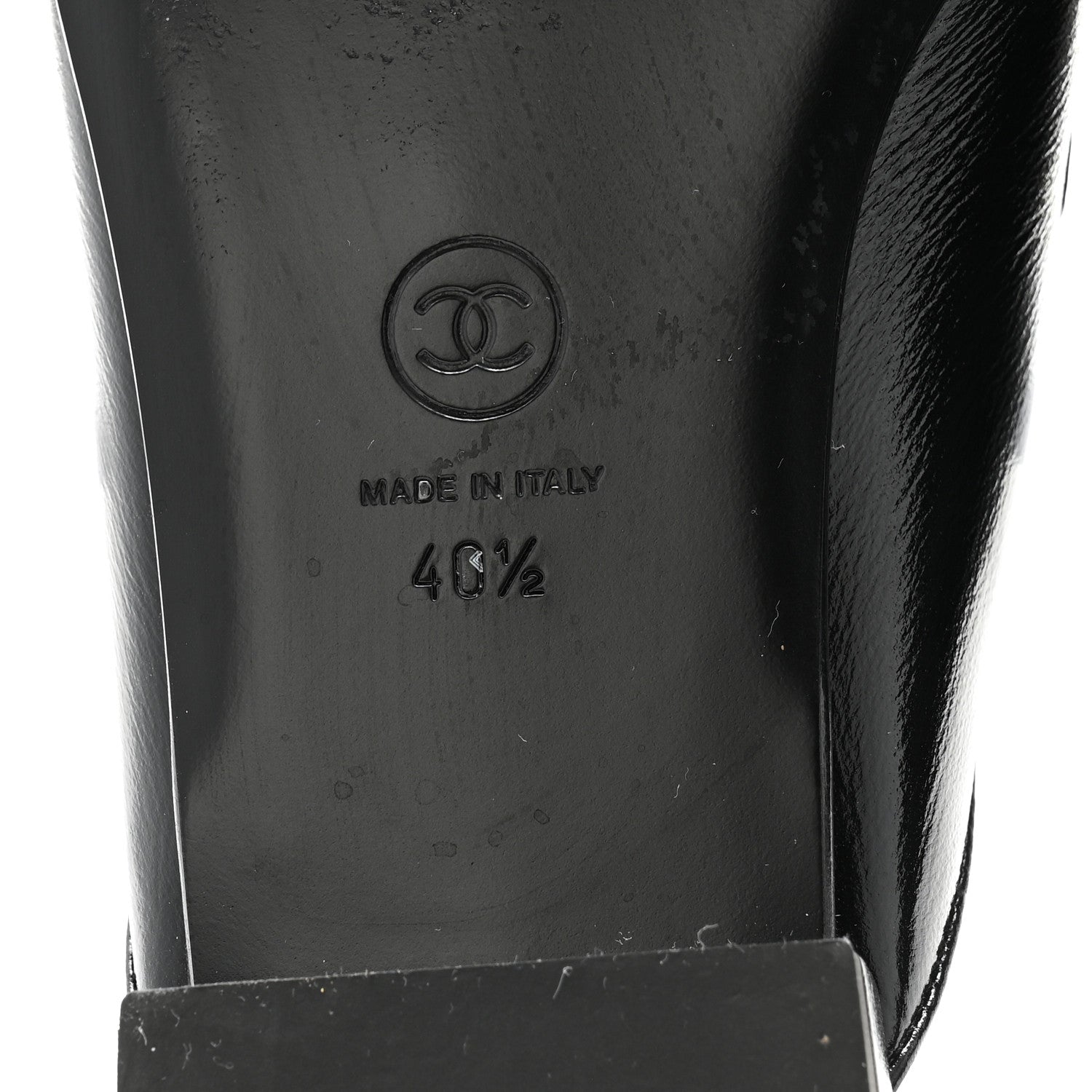 Chanel Shiny Calfskin Crystal CC Mules 40.5 Black 7 of 9