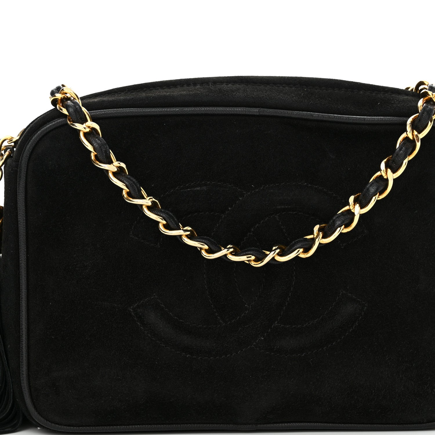 Chanel Suede CC Tassel Camera Case Black 8 of 11