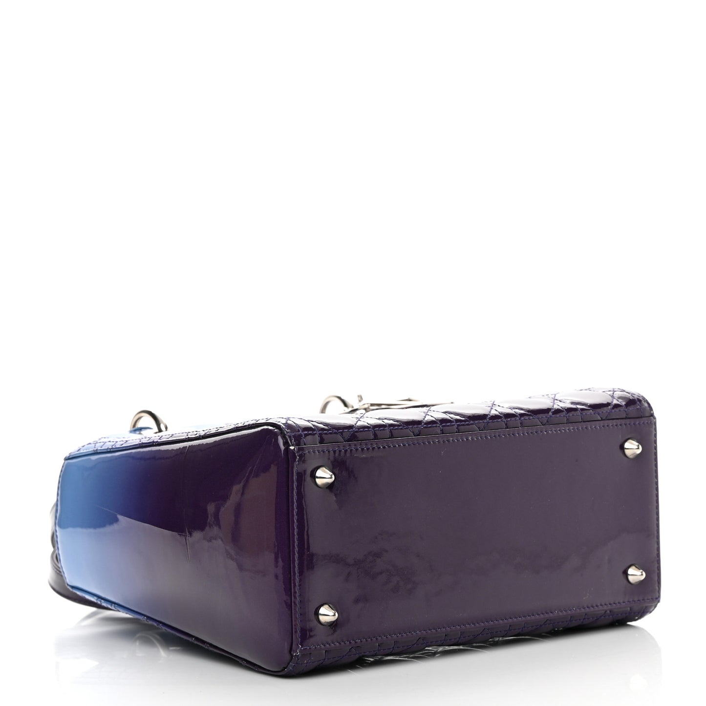 Patent Cannage Gradient Medium Lady Dior Purple Blue