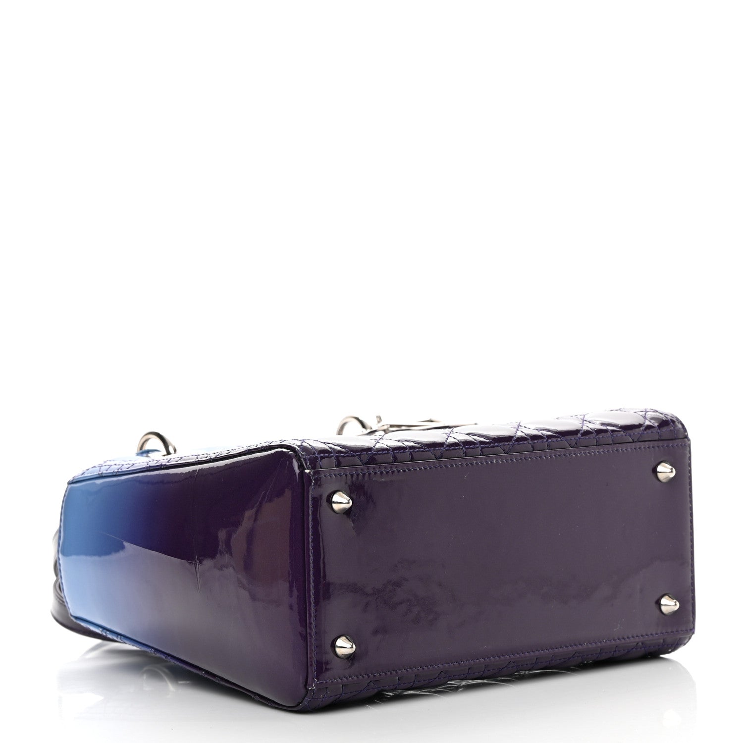 Christian Dior Patent Cannage Gradient Medium Lady Dior Purple Blue 4 of 26