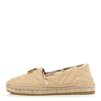 Gucci Straw Elaphe Matelasse GG Marmont Espadrilles 38.5 Natural Cream Brown 1 of 10