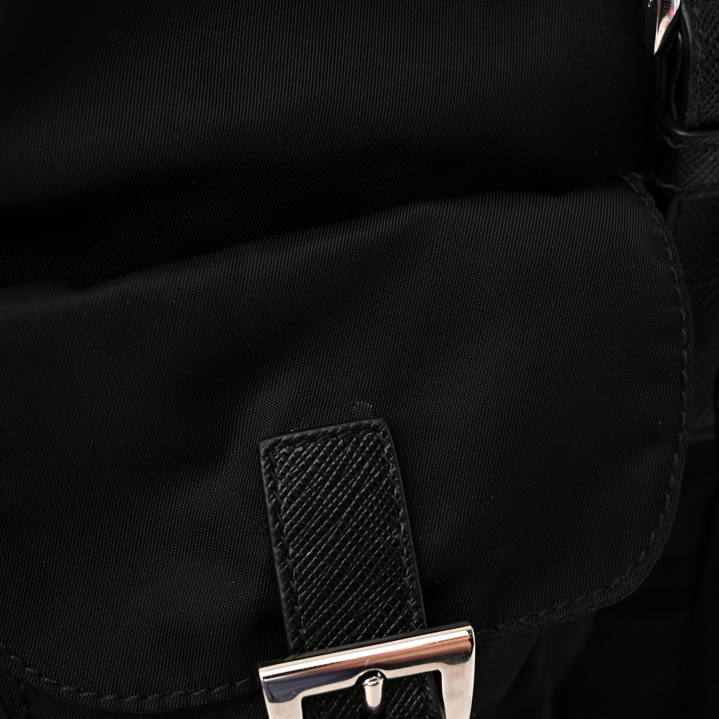Tessuto Nylon Saffiano Small Backpack Black
