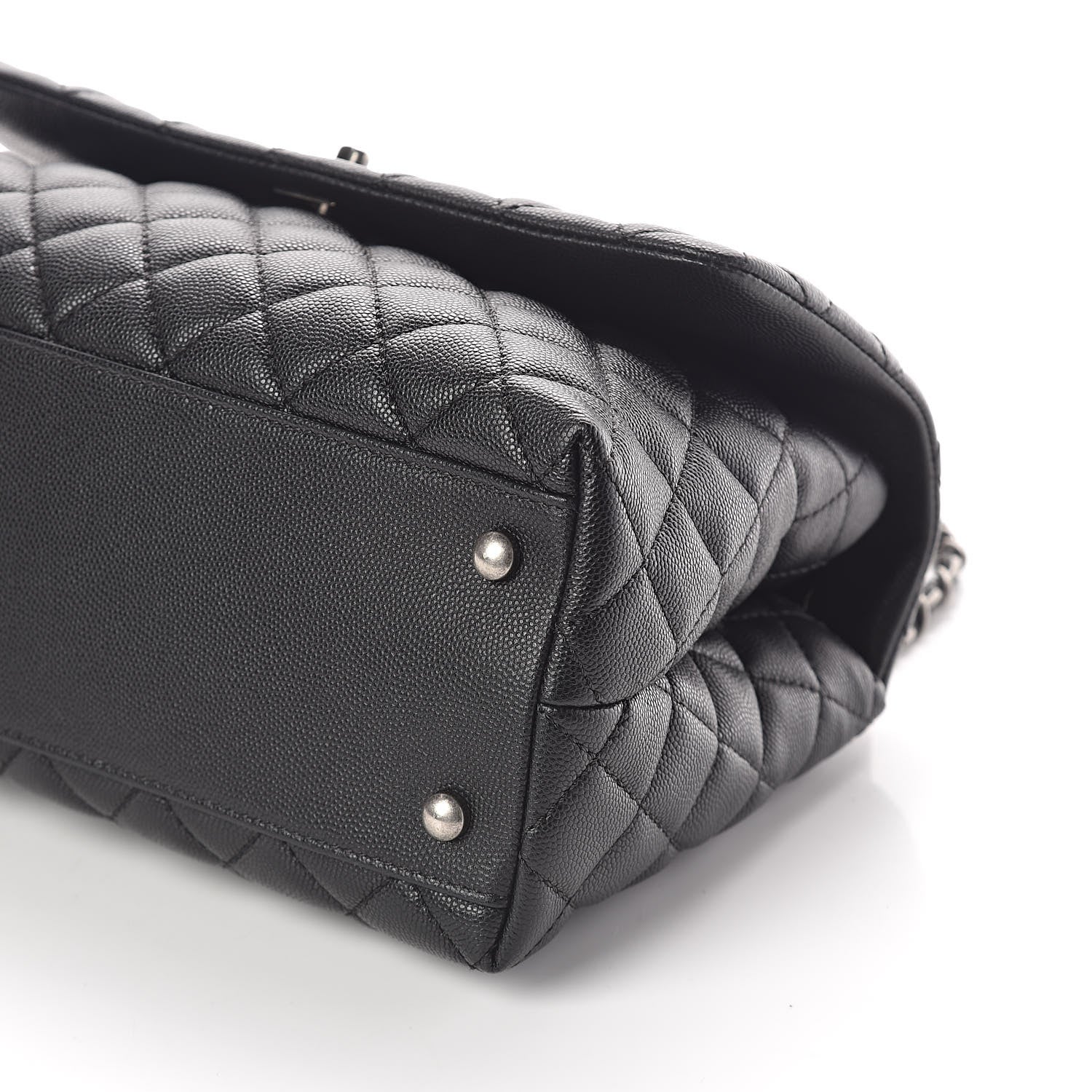 Chanel Caviar Lizard Quilted Small Coco Handle Flap Black 9 of 10