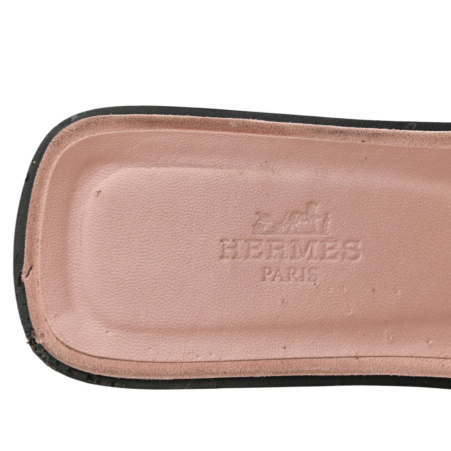Hermes Suede Goatskin Crystal Powder Oran Sandals 37.5 Pale Gold Beige Pink 7 of 7