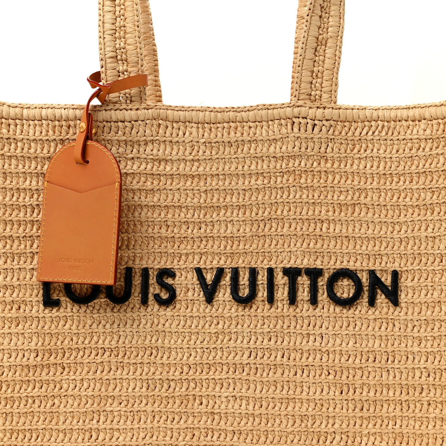 Louis Vuitton Raffia Summer Shopper Tote MM 8 of 12
