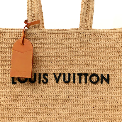 Louis Vuitton Raffia Summer Shopper Tote MM 8 of 12