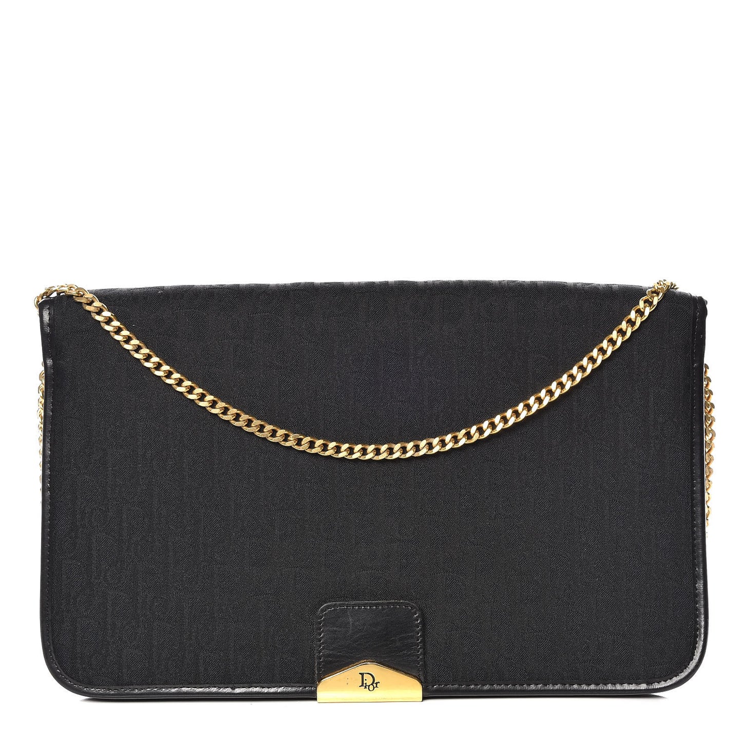 Monogram Chain Flap Black