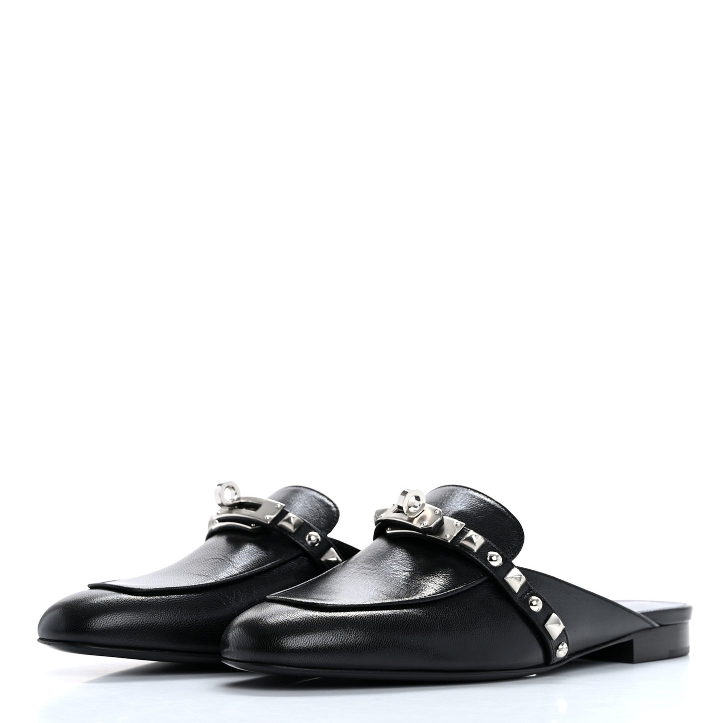Goatskin Medor Studded Oz Mules 37.5 Black