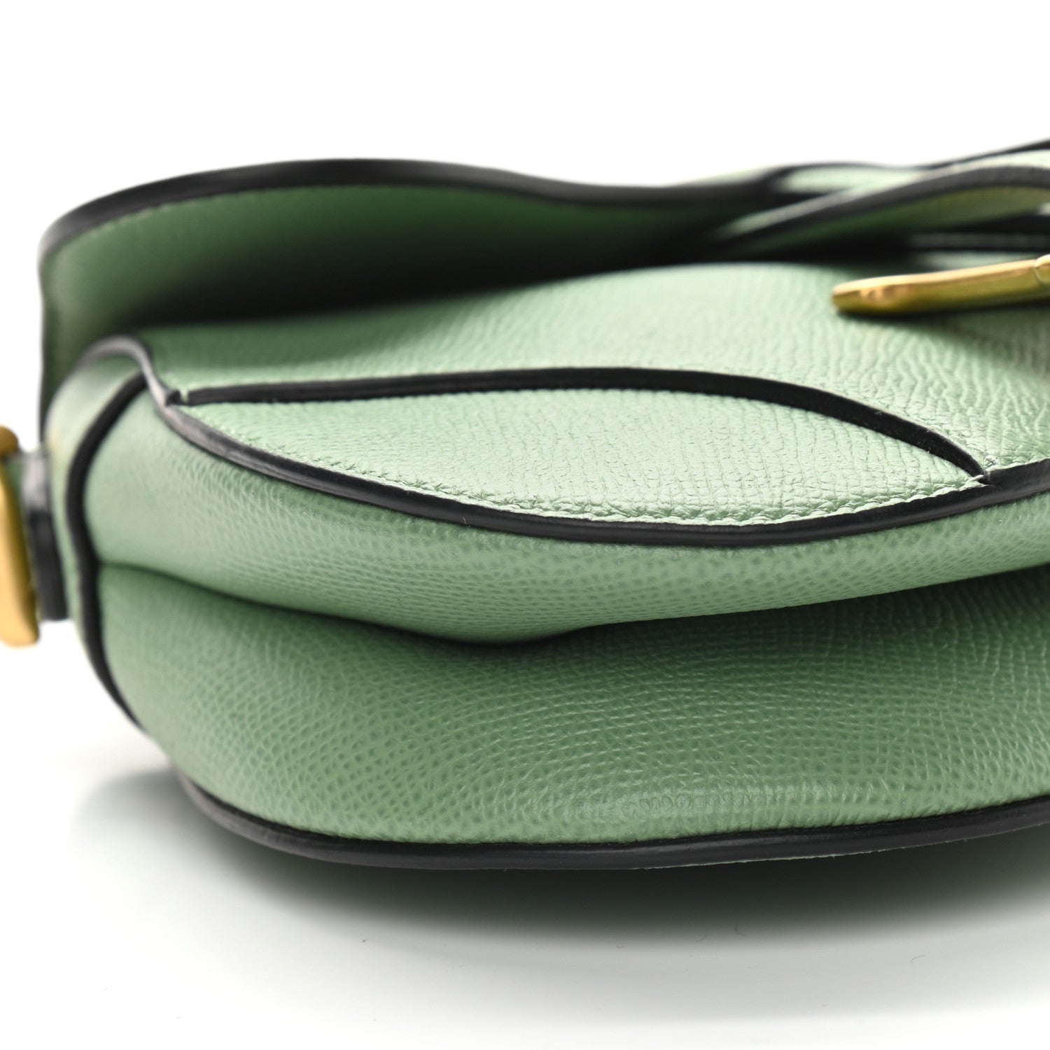Christian Dior Grained Calfskin Mini Saddle Bag Green 8 of 9