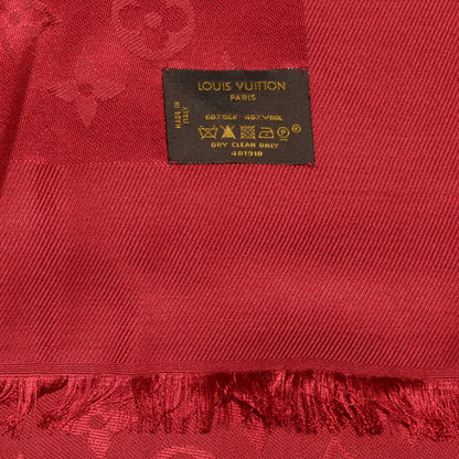 Louis Vuitton Silk Wool Monogram Shawl Pomme D'Amour 4 of 5