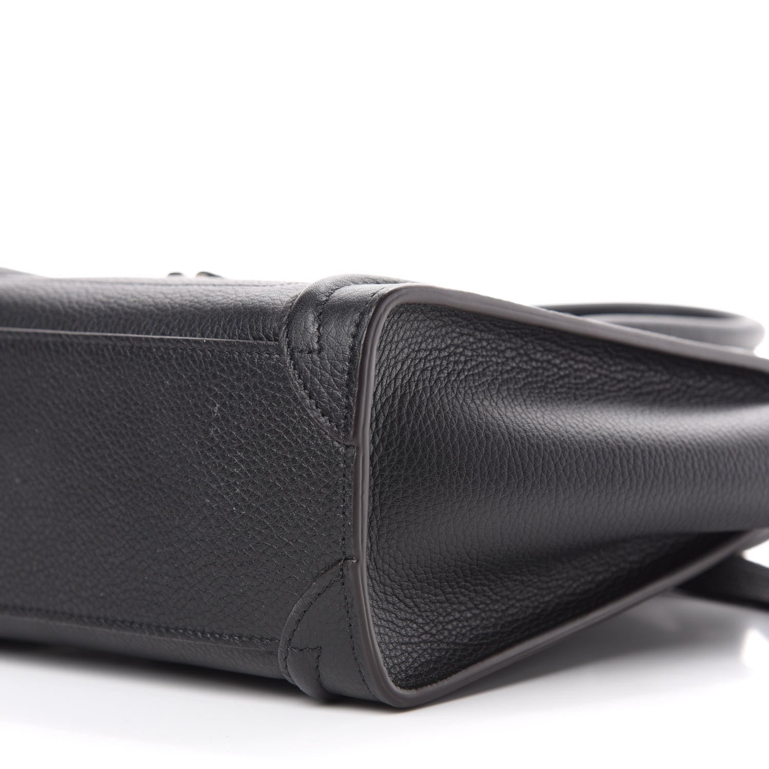 Celine Drummed Calfskin Nano Luggage Black 7 of 9