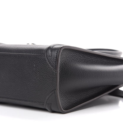 Celine Drummed Calfskin Nano Luggage Black 7 of 9