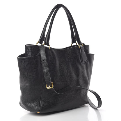 Prada Vitello Daino Side Pocket Tote Black 3 of 10