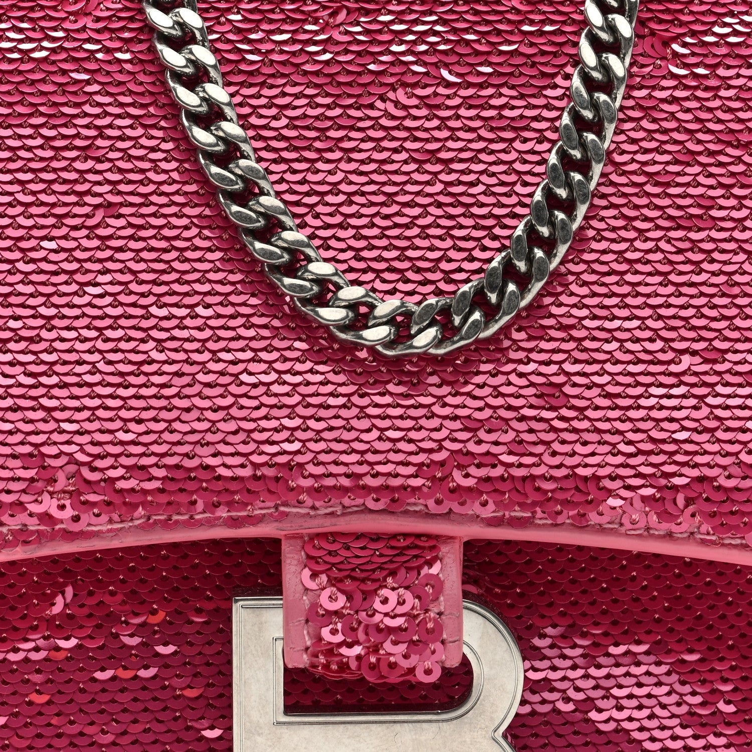 Balenciaga Sequin Hourglass Top Handle Bag XS Pink 8 of 10