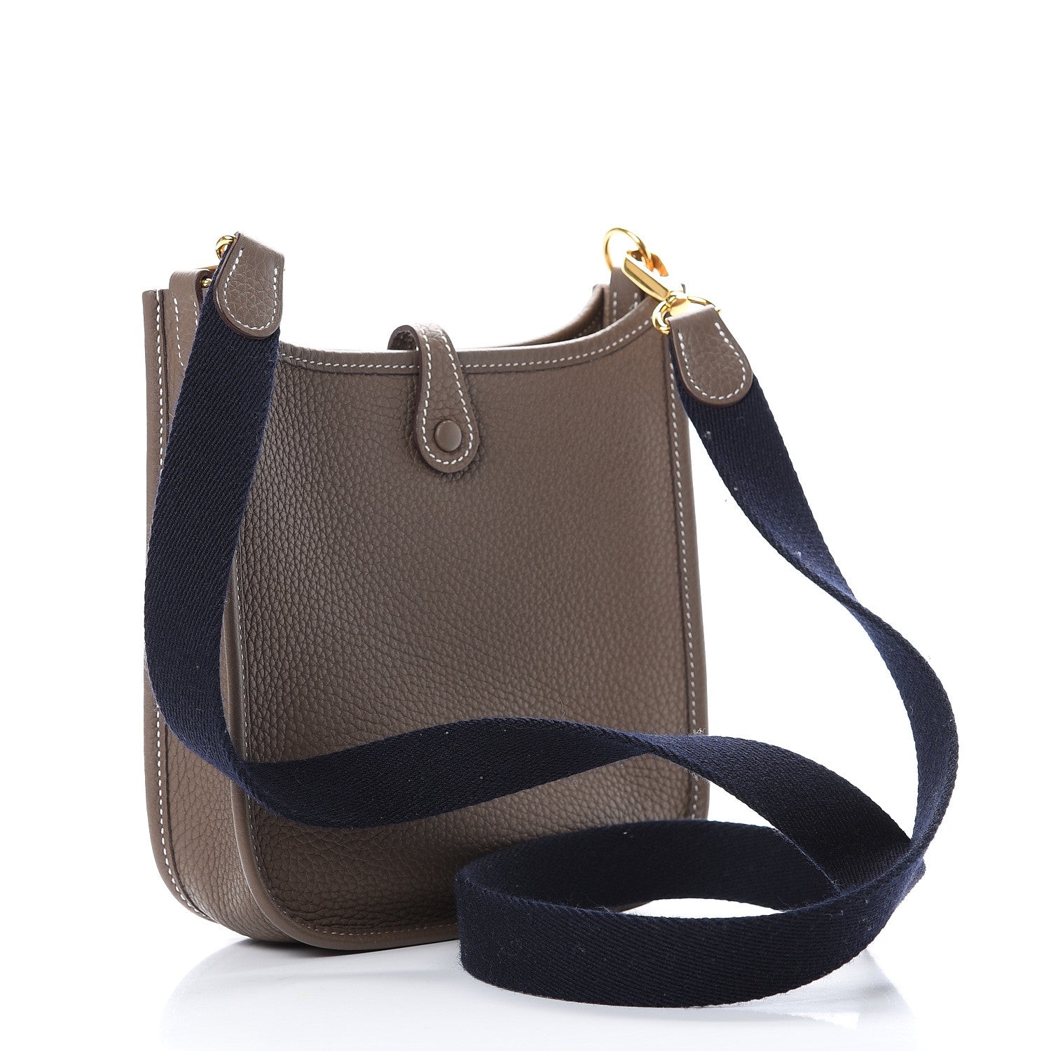 Hermes Taurillon Clemence Amazone Evelyne TPM Etoupe Bleu Indigo 2 of 10